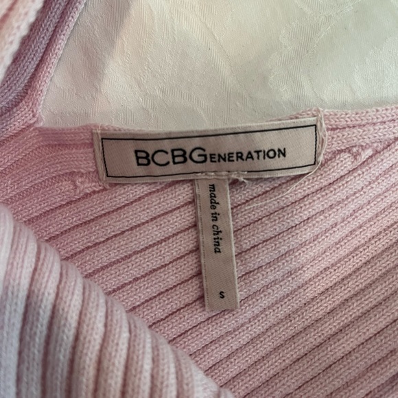 BCBGeneration Ruffle-Trim Peplum Knit Top in Peony - Picture 6 of 7